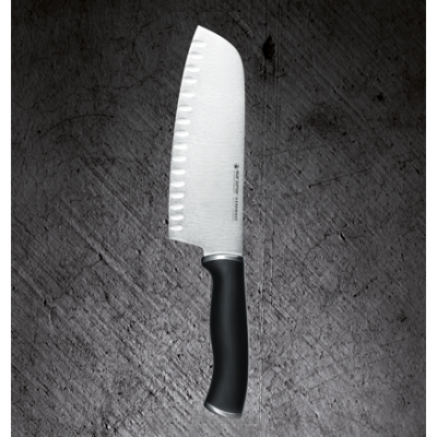 Santoku knife, with hollow edge